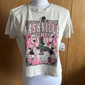 NWT Altar'd State NASHVILLE nights Music Crop Tee Shirt Top Size Medium NEW